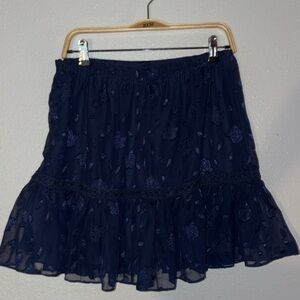 Lulus Blue Floral Mini Skirt Size Large
